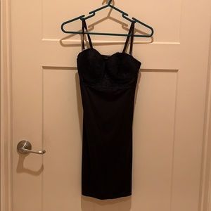 Black slip with padded bra and lace back